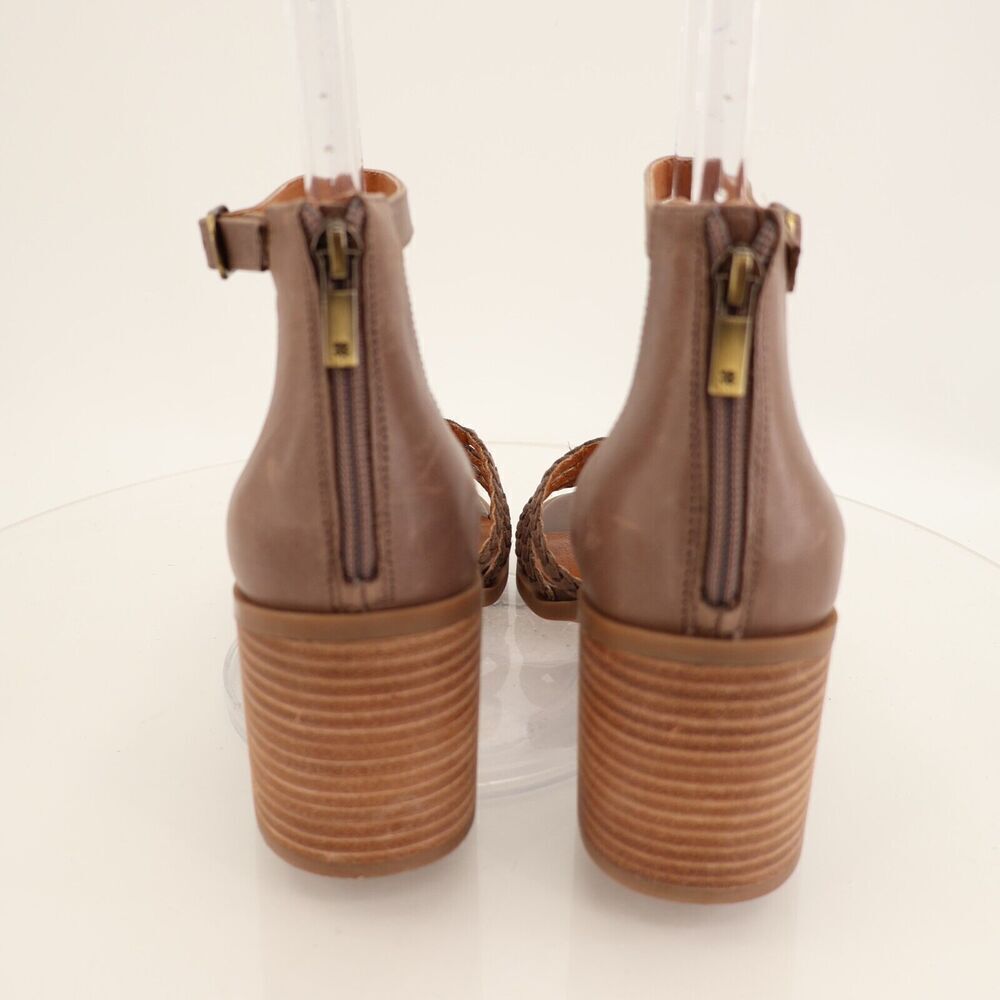 Lucky Brand Tasmina Women's Leather Ankle Strap Block Heel Brown Size 11M - Picture 4 of 11